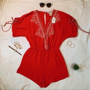 Versona Coral Red Romper